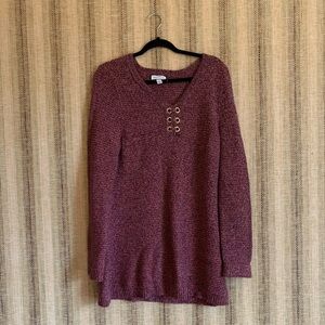 Chapter Club Dress Long Top Shirt Women Size Large Pink Blouse Long Sleeve